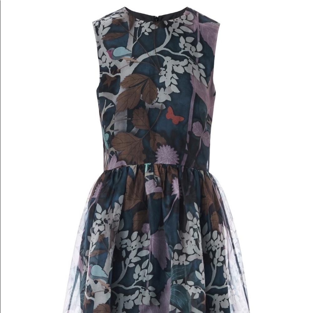 Red Valentino Floral and Owl Print Dress Size 44